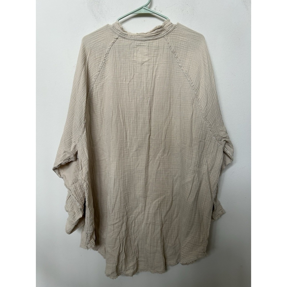 Aerie Pool To Party Cotton Gauze Cover Up Shirt Frayed Boho Beach Oversized XL - Picture 5 of 7